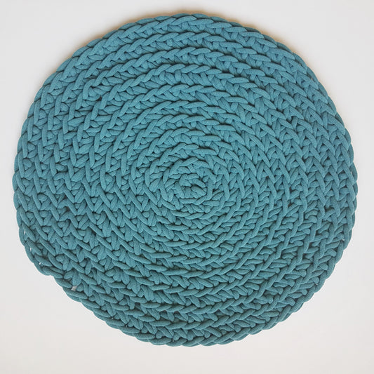 Covoras de bumbac pentru caini si pisici, 100% bumbac, albastru verzui 60 cm, Blanosic (lucrat manual)