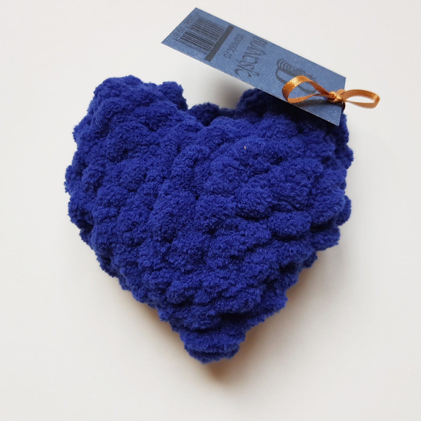 Jucarie catifelata pentru caini, Forma de inima, Bleumarin, 11 cm, Blanosic (lucrata manual)
