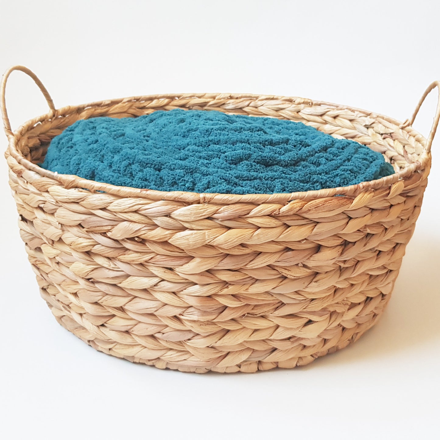 Cos cu perna pentru caini si pisici, verde inchis, 40 cm (lucrata manual)