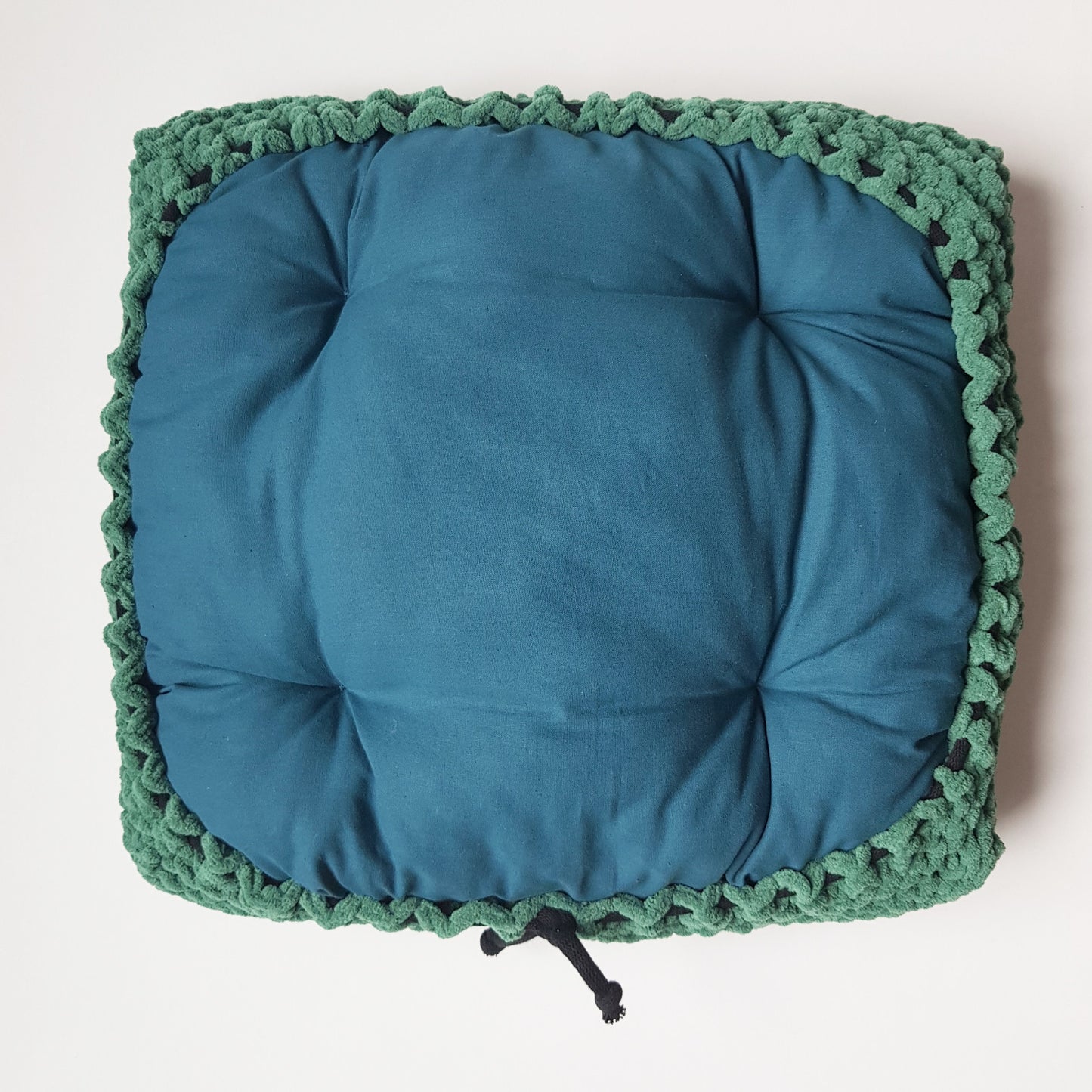 Culcus pentru caini si pisici, albastru-verde, 50x45 cm (lucrat manual)