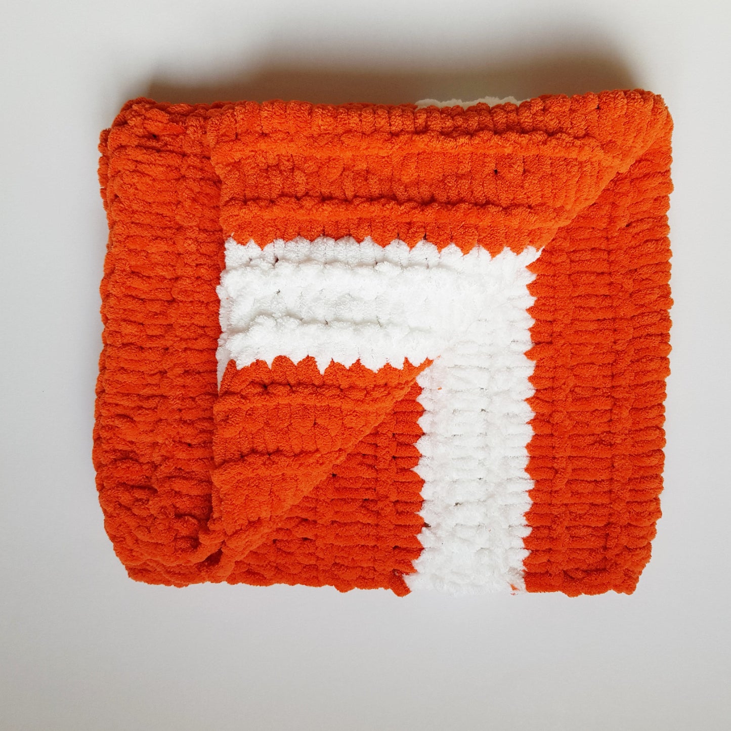 ZUF - Paturica copil, portocaliu-alb, 70x90 cm, Blanosic (lucrata manual)