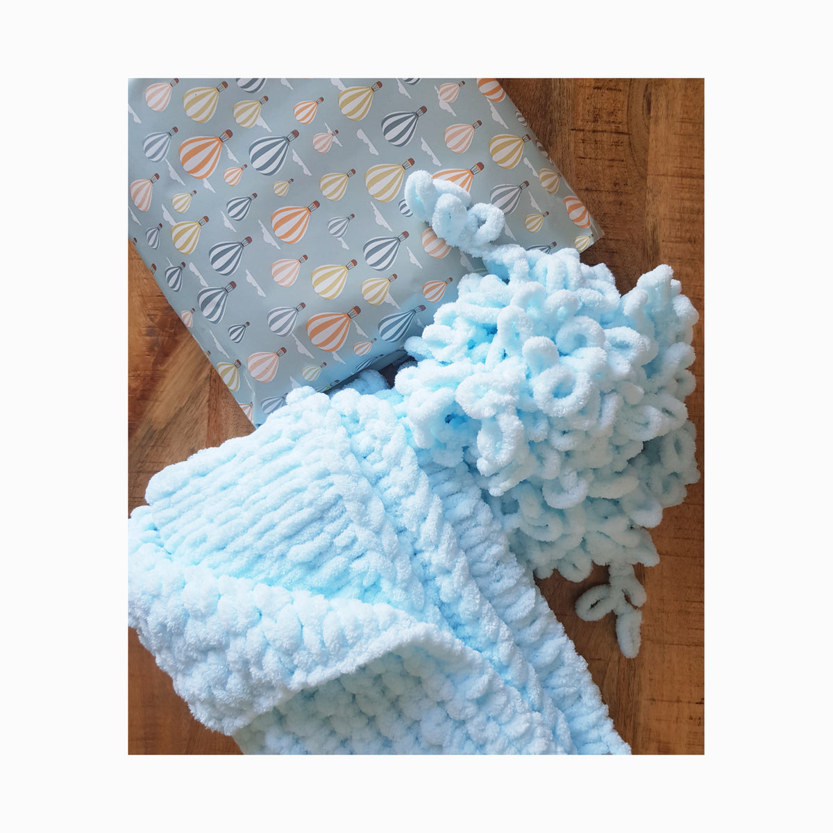 Handmade ZUF - Paturica copil, bleu, 70x80 cm, Blanosic
