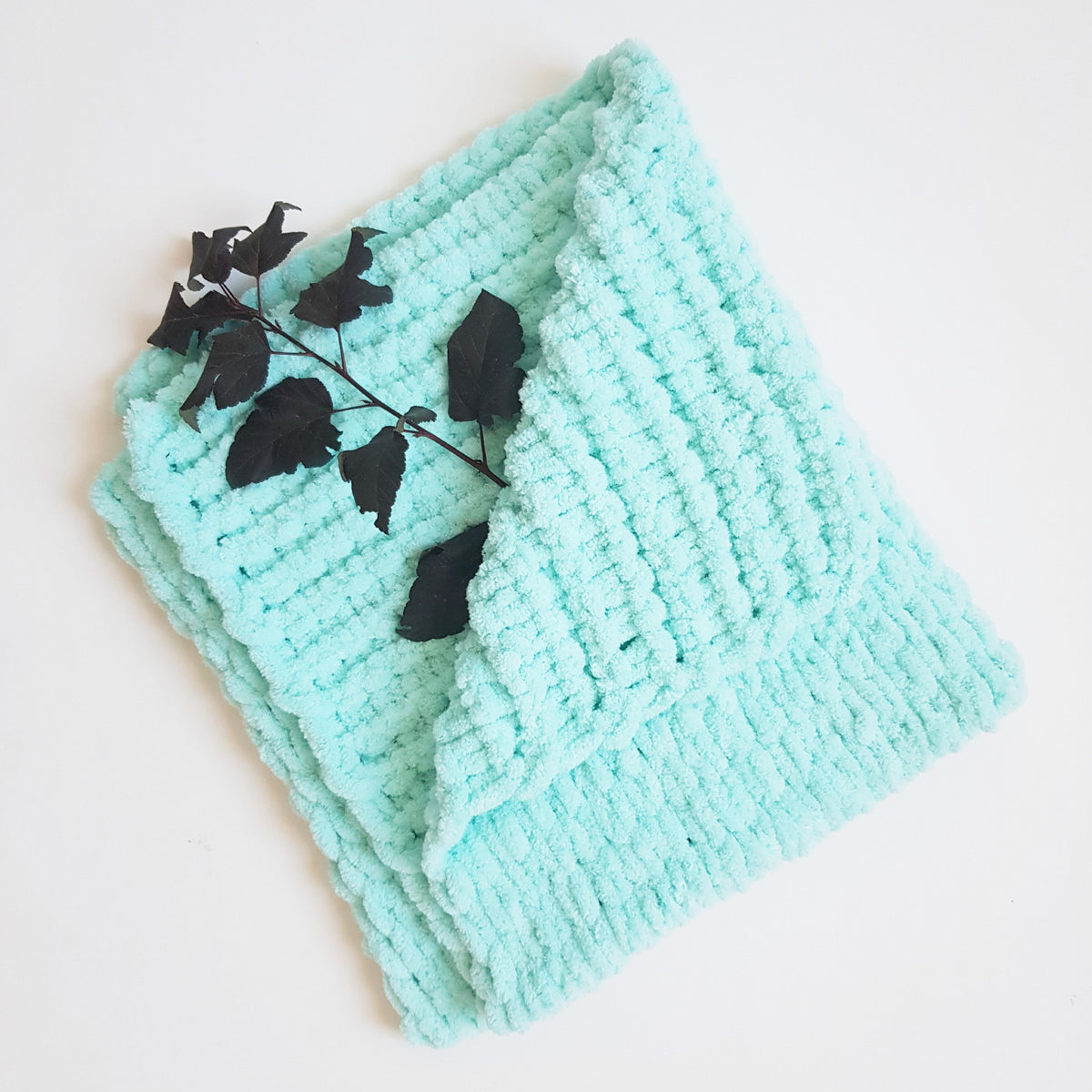 Handmade ZUF - Paturica copil, verde menta, 70x80 cm, Blanosic