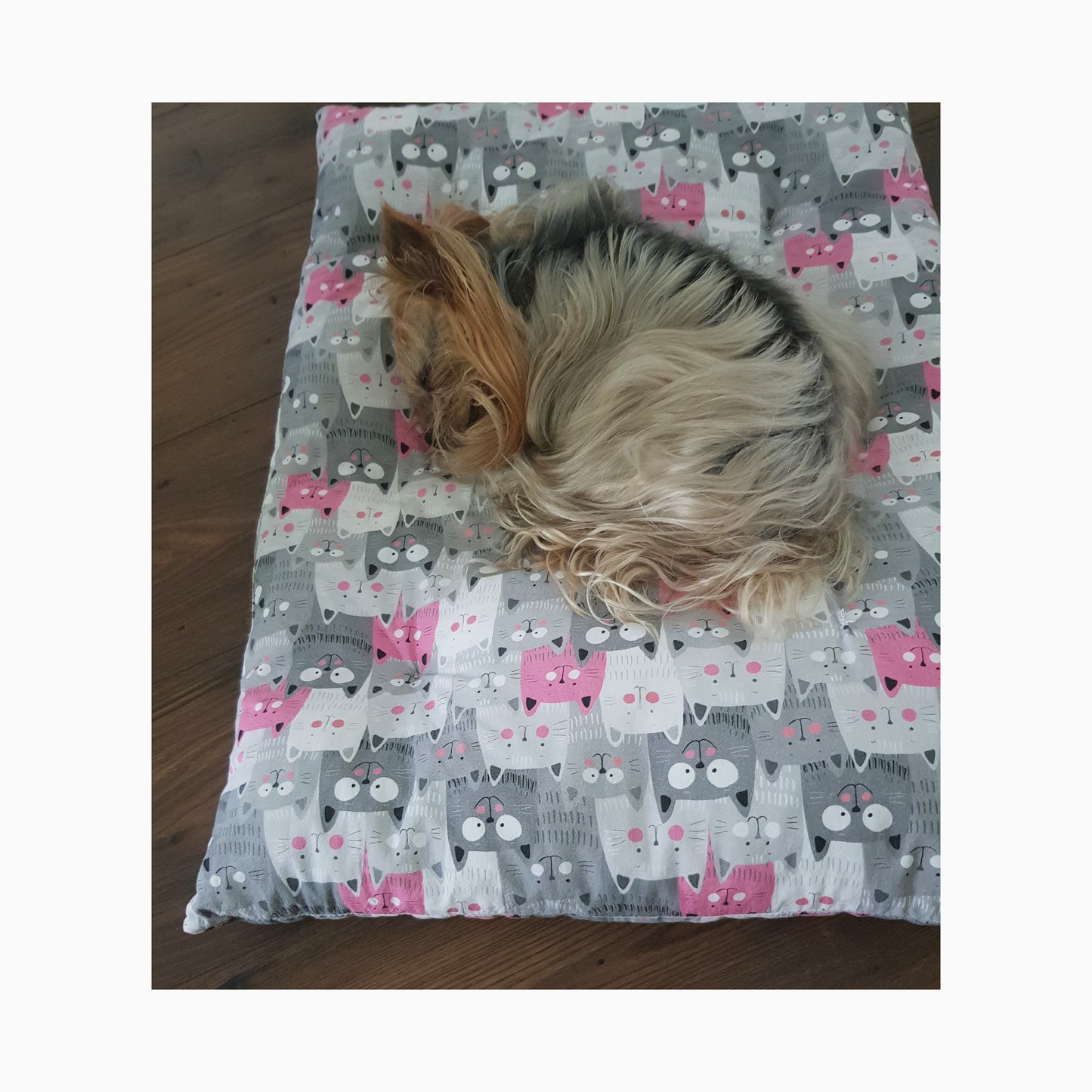 Perna pentru caini si pisici, model cu pisicute, 100% bumbac, 60 x 40 cm, Blanosic (lucrata manual)