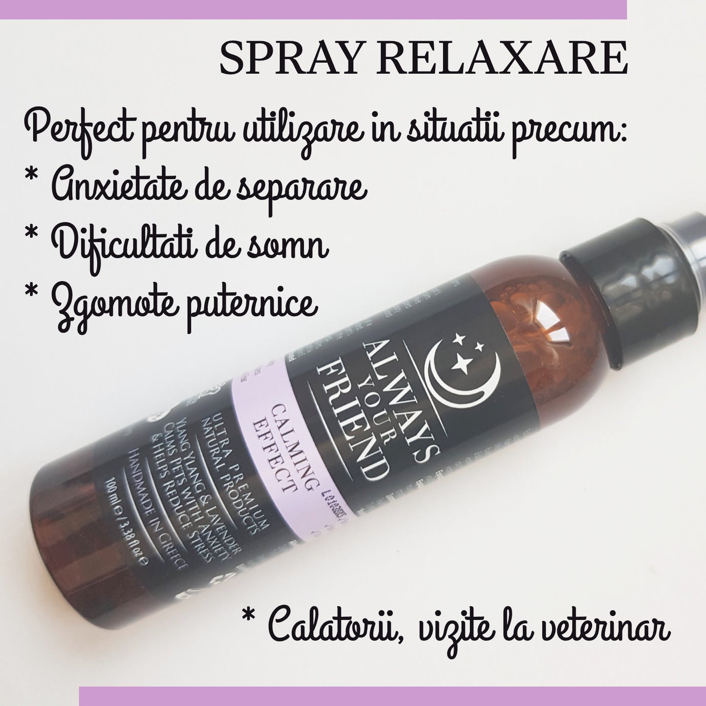 Spray relaxare animale de companie, Always Your Friend (fabricat manual)